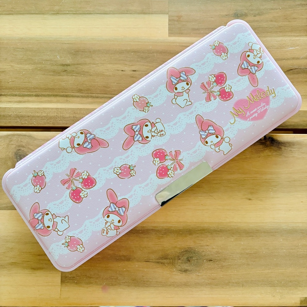 My Melody Sanrio - double open pencil case - pink strawberry 2015